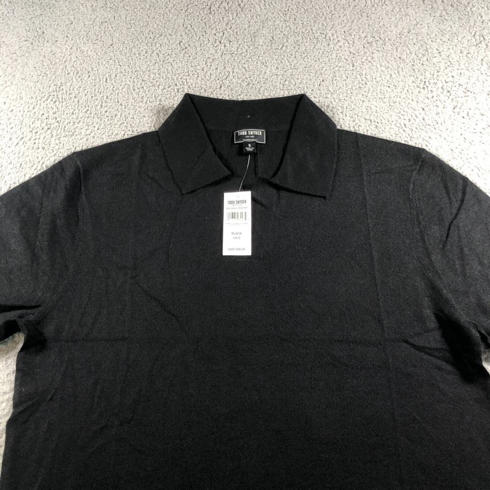 Todd Snyder Shirt Adult Small Black Lightweight Montauk‎ Cashmere Polo - Picture 2 of 11